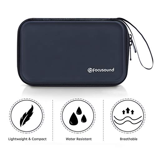 Focusound Harmonica Case, PU Leather Zippered Carry Case with Soft Mesh, Special Slots for 7 Harmonicas, Black