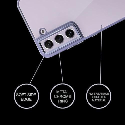 Image of A rtistque Ultra Hybrid Clear Back Cover Case for Samsung Galaxy S21 FE | Drop Protection | Transparent | Smooth TPU Sides - Purple