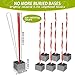 Joewuzun 9.3in Baseball Base Plugs with Extended Tassel Heavy Duty Base Plugs for Baseball Field Base Plugs Easy View Baseball Base Anchors for Yard Tear Resistant Red- 6 Pack