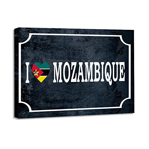 Toile I Love Mozambique souvenir de pays affiche murale artistique