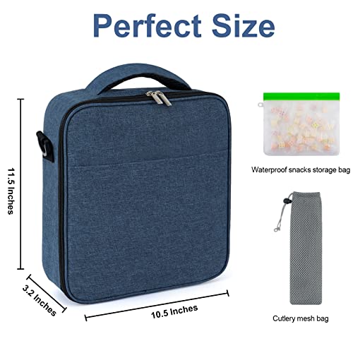 Insulated Lunch Bag For Women Men Reusable Small Lunch Box Lunch Tote Bag Portable Lunch Cooler Bags Thermal Lunch Container For Work Office Picnic Beach Fishing, Blue #TOP5