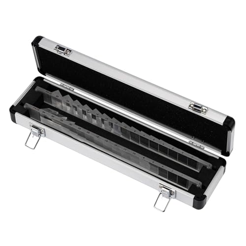 HMWOKPOT Optical Ophthalmic Prism Set Horizontal (16) & Vertical (15) Eye Prism Bars, Strabismus Examination Kit with Aluminum Box for Hospitals and Optometry Centers