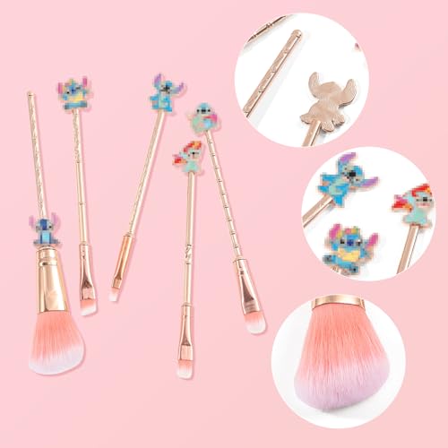 Conjunto de pincéis de maquiagem Stitch, conjunto de pincéis de maquiagem WeChip Anime Stitch, prese