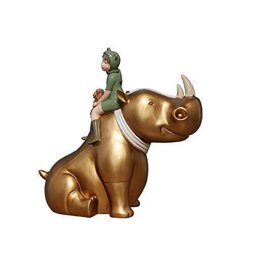 Figurines de rhinocéros doré en cadeau idéal pour couples et famille - 2