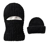 JFAN Gorra Termico Invierno Forro Polar Sombrero Balaclava Mujer Hombre Cálido Gorro Nieve para Esquí Ciclismo Negro