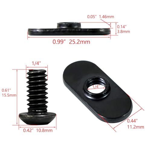 1434-20 centered slide in economy t-nut for t slot track with 1434-20 x 1234 bolt applicable for 10 series or 103939 base aluminum extrusion 20packs black