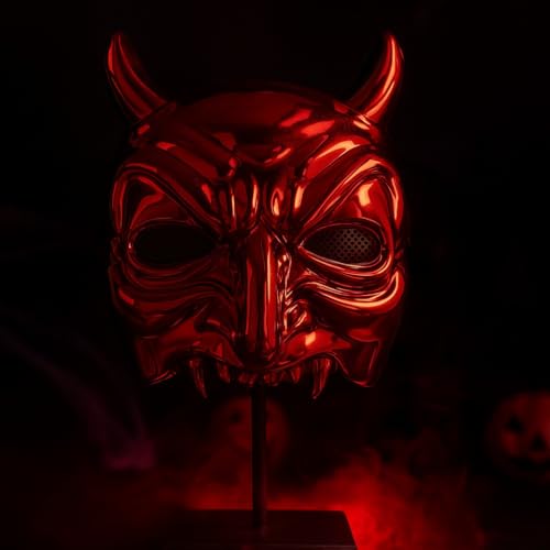 Image of Wanna Party Scary Halloween Mask - Broken Jaw Creepy Horror for Adult Halloween Cosplay Costumes- Red