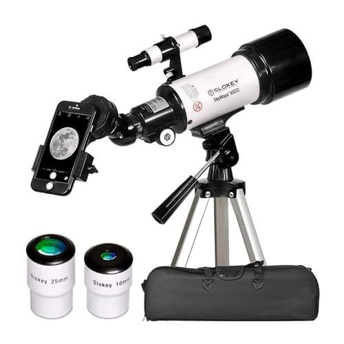 Slokey 40070 Telescopio Astronomico Professionale 16x-120x - Telescopio Portatile per Bambini e Adulti con Treppiede, Oculari 25mm e 10mm, Lente Barlow 3x - Luna, Pianeti