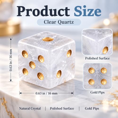 Image of PATPAT 2Pcs 16mm Natural White Crystal Dice Cube Set Ludo Dice Big Size