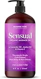 MAJESTIC PURE Organic Sensual Massage Oil for Massage Therapy - Refreshing, and Relaxing - Natural Oils for Date Night with Vitamin E - for All Skin Types - Men and Women Massage Lotion- 8 fl oz