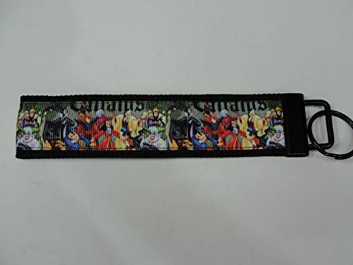 Disney Villains Ursula Evil Whicked Maleficent Captain Hook Characters Key Fob Strap or