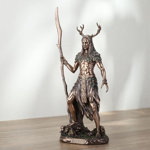 Estatua de Cernunnos dios celta en resina con acabado bronce miniatura 5