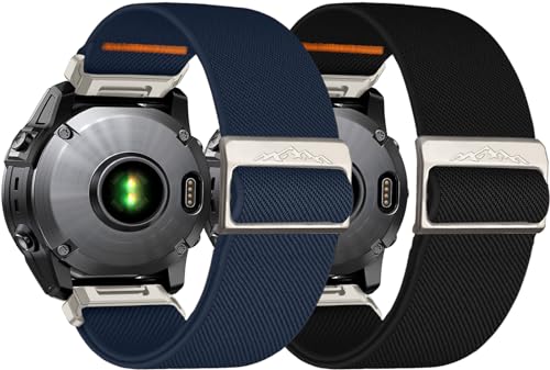 Nylon élastique 26mm pour Garmin Fenix 6X 7X, bracelet en tissu respirant réglable