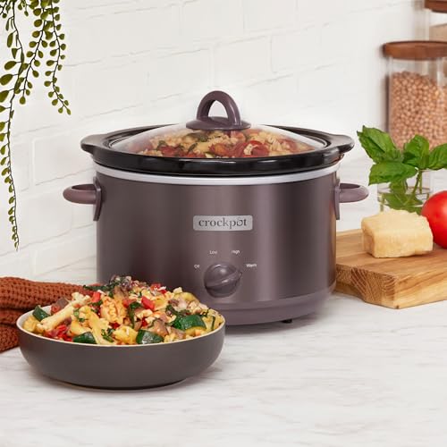 Crock-Pot Manual Design Series 4,5 Quart Slow Cooker with 3 Cook Settings, Removable Dishwasher and Oven Friendly Stoneware for Meal Prep, Cafe Mokka 7 Crock-Pot Manual Design Series 4,5 Quart Slow Cooker with 3 Cook Settings, Removable Dishwasher and Oven Friendly Stoneware for Meal Prep, Cafe Mokka