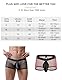 ohyeahlady Gay Unterwäsche Herren Ouvert Trunk Sexy Fishnetz Boxershorts mit Beutel Mesh Shorts Durchsichtige Herausnehmbare Slips Sissy Höschen Wetlook Shorts Reizwäsche Boxerbriefs Grün XL