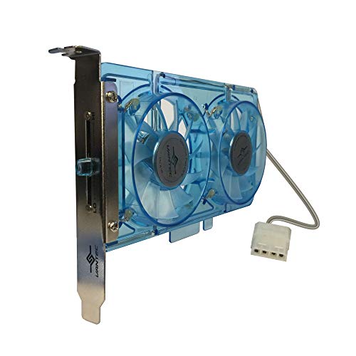 Image of Vantec SP-FC70-BL Spectrum System Fan Card with Dual Adjustable 70mm UV LED Fans (Blue)