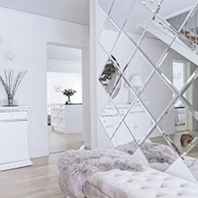 Need Sleep Abgeschrägte Spiegelwand - 4 Stück Spiegel zum kleben - Glas! (247,5 x 247,5 mm)