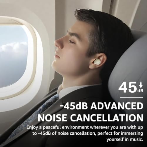 Image of TOZO NC9 Hybrid Active Noise Cancelling Wireless Earbuds, 60H, LED Display | 6 Mic ENC Clear Calls, Deep Bass Sound, IPX8, in Ear Bluetooth 5.3 Headphones,32 EQs via APP, Comfort Fit Ear Buds,