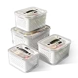 YTOPRO 15200ml Kühlschrank Organizer Aufbewahrungsbox mit Deckel luftdicht und Abtropfkorb vorratsdosen für Küche box luftdicht frischhaltedosen groß Lebensmittelqualität stapelbar