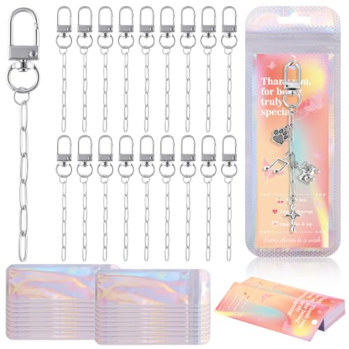 Image of Wurosi 18pcs Paperclip Keychain Making Kit,Key Ring Swivel Snap Hook Chains