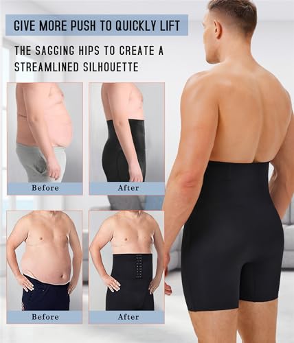 Tailong Men'S Shapewear Tummy Control Shorts High Waist Underwear Slimming Body Shaper Compression Boxer Brief thumb #3