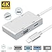 Produktbild USB C auf DVI Adapter, Weton USB 3.1 Type C zu 4K DVI HDMI, 1080P VGA USB 3.0 USB HUB Multiport Videokonverter für MacBook/MacBook Pro/Chromebook Pixel/Samsung Galaxy S8/S8P zu HDTV/Monitore/Projektor