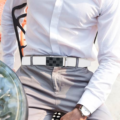Mens Belt Men Dress and Casual with Ratchet Belt Adjustable Buckle，Trim to Fit3