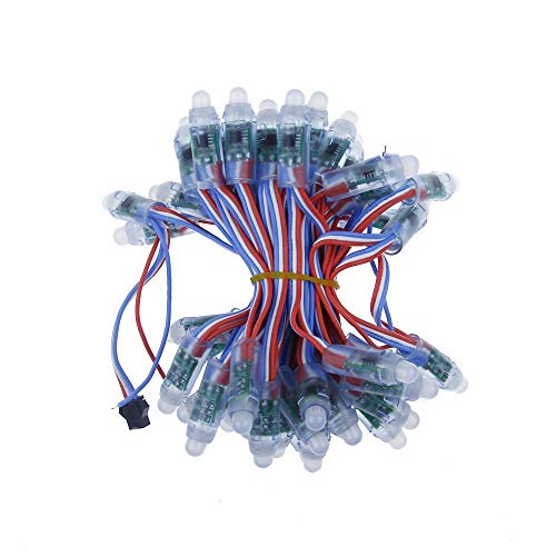 ALITOVE 50pcs ws2811 LEDイルミネーションライトRGBフルカラー ピクセル LEDモジュール12mm LEDストリングライト個別アドレス指定可能led ライト防水IP68 DC5V