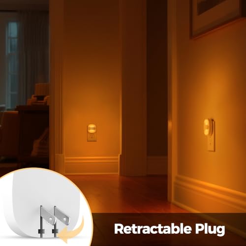 Image of DORESshop Motion Sensor Night Light[4 Pack],Night Lights Plug into Wall | 3 CCT Dimmable LED Nightlight,Up & Down Lighting with Dusk to Dawn Sensor,White Rounded Square for Hallway,Stairs