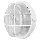 REV 0590095555 Rundleuchte, Kellerlampe, Deckenlampe oval, bis 100 Watt, IP44, E27, weiss