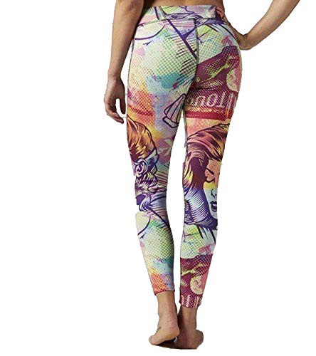 Reebok Comic Clash, Collant Donna, Verde (Kiwgrn)