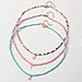 Handmade Multilayered Rainbow Colorful Beads Link Chain Moon Star Butterfly Pendant Choker Necklace Friendship Creative Beach Costume Jewelry for Women-pink