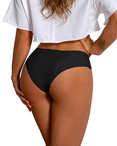 Image of DEANGELMON Seamless Underwear for Women No Show Bikini Panties Comfortable Stretch Invisible Ladies Hipster Briefs