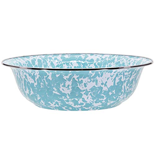 Golden Rabbit Enamelware - 4qt Serving Bowl (Sea Glass Swirl)