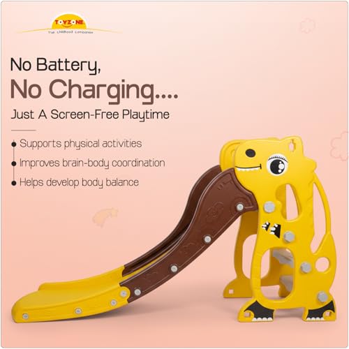 Image of Toyzone T- Rex Dinosaur Slide for Kids | Baby Play Slide | Indoor & Outdoor Kids Slider | Easy Assembly | Safe Rounded Design | BIS Certified | Made in India | Kids Slide for 2-10 Years, Upto 70 kgs