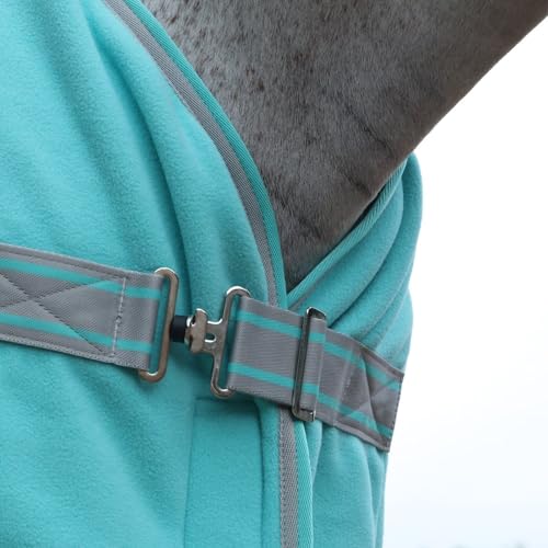 Image of LEAFOREST Horse Fleece Blanket Polar Fleece Cooler Liner Soft Exercise Blankets for Horses Moisture Wicking Sheet in the Barn, Stable, Stall, Pasture, Paddock Green 78 inches