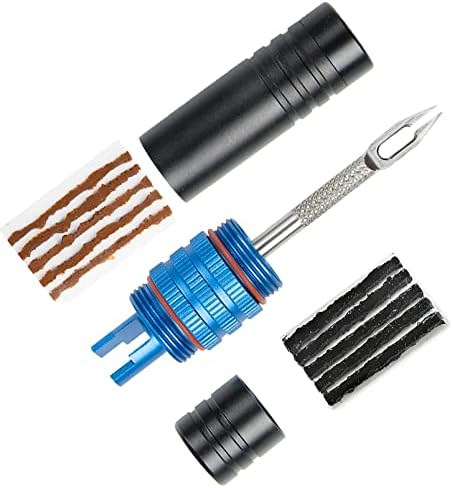 RRK Tubeless Bike Tire Repair Kit, Quick and Easy to Fix a Puncture, Patch Tool for Mountain Road Bicycle with 5 Bacon and 5 Black Strips