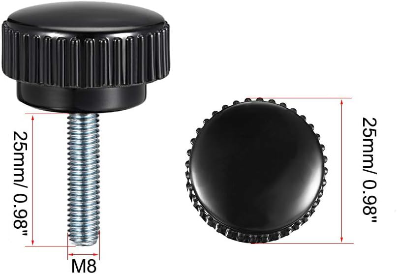 MACHSWON Knurled Clamping Knobs Saw Drill Press Lathe and Routing Jigs Packaging Machinery Printing Equipment Hand Clamping Handle Bolt Hand Knob Screw Replacement Parts M8 x 25mm 5pcs - Image 2