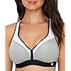 Champion-Womens-Med-Support-Curvy-with-Sewn-in-Cup Champion womens The Curvy Sports Bra, Oxford Gray Heather/White/Black, Medium US