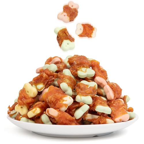 MON2SUN-Dog-Treats-Mini-Chicken-Wrapped-Biscuits-with-Added-Vitamins-Healthy-Training-Snacks-for-Small-Medium-and-Large-Dogs-1058oz MON2SUN Dog Treats Mini Chicken Wrapped Biscuits with Added Vitamins Healthy Training Snacks for Small Medium and Large Dogs 1058oz