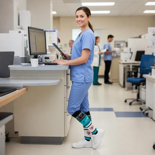 Image of Graduated Medical Compression Socks for Women&Men 20-30mmhg Knee High Sock