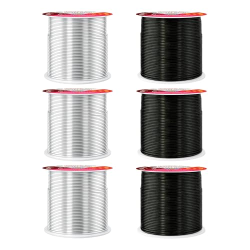 Image of Mandala Crafts 20 Gauge Silver Tone Black Anodized Aluminum Craft Wire | 450 FT, Colored, Flexible, Bendable for Bonsai Armature Sculpting Wire Wrapping Jewelry Making, Weather & Tarnish Resistant
