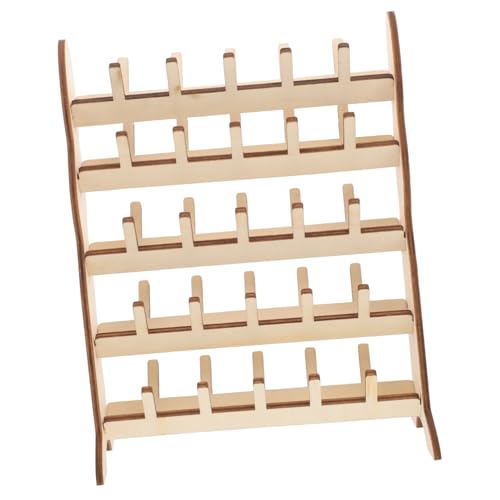 BELLIFFY Wooden Thread Rack for Single Spool Embroidery Storage Organizer Compact Thread Holder