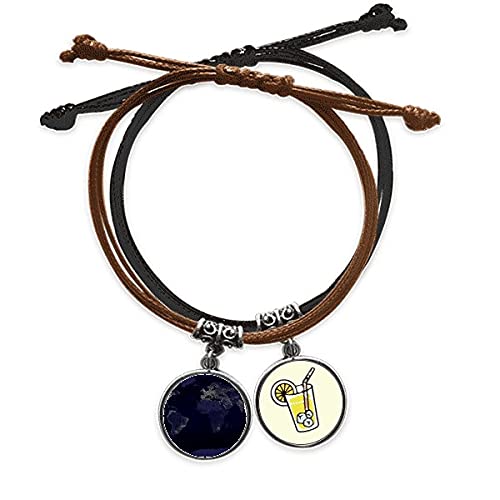 Bracelet mystère planète Terre en corde et cuir, le cadeau d'évasion idéal