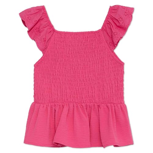 Speechless Girls' Ruffled Sleeve V-Neck Smocked Top2