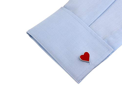 Manchas de gemelos de corazón rojo para hombre miniatura 4