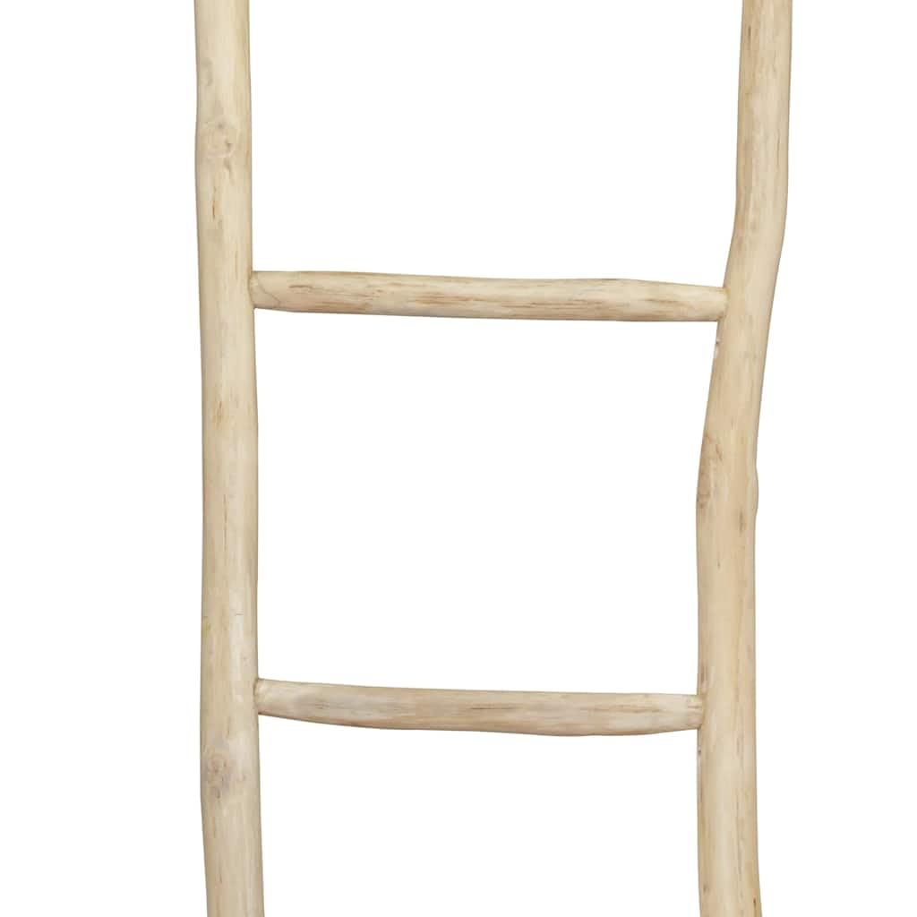Portasciugamani a scala con 5 pioli, in teak, 45 x 150 cm