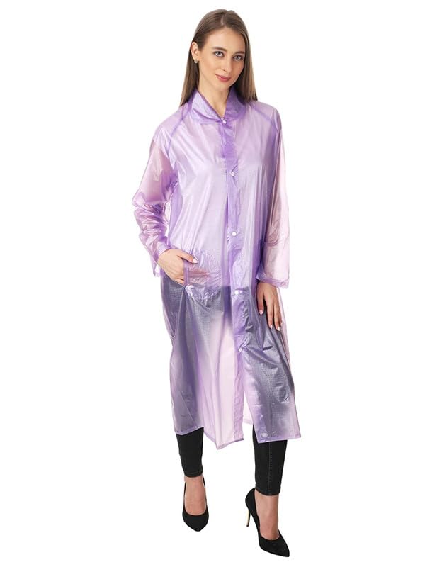 W+ Fancy Purple Women's Raincoat with Cap (Medium) 3