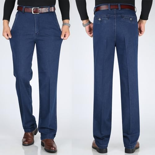 Men's Casual Slim-Fit Comfort Jean, Extra Tall Relaxed Fit Stretch Jeans with Zipper and Button4