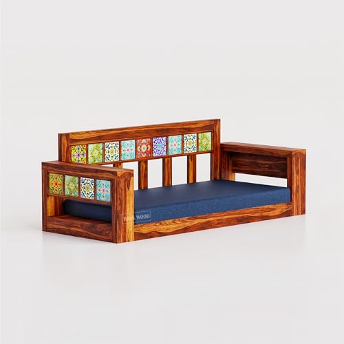 Image of Sheesham Wood Swing for Balcony | House Swings for Living Room | Wooden Patio Jhula for Home Indoor, Garden Outdoor & Balcony | Natural Finish